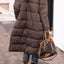 Elegant Solid Color Hooded Long Coat for Women