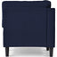 65" Mid-Century Modern Linen Fabric Corner Lounge Chair, Upholstered Indoor Chaise Lounge Solid Wood Sofa Bed for Bedroom - Korvel