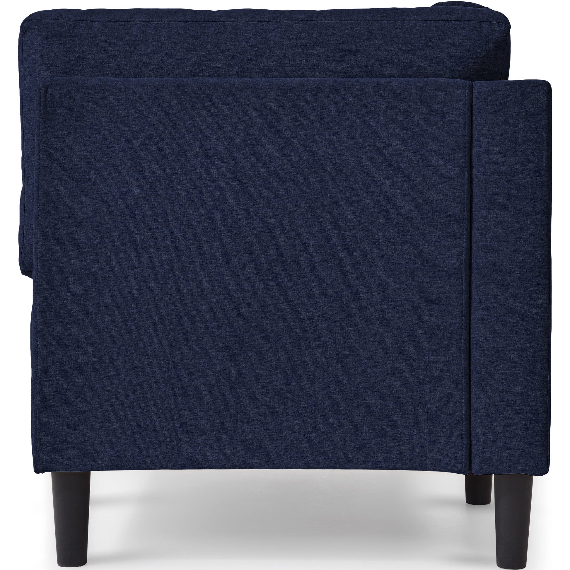 65" Mid-Century Modern Linen Fabric Corner Lounge Chair, Upholstered Indoor Chaise Lounge Solid Wood Sofa Bed for Bedroom - Korvel
