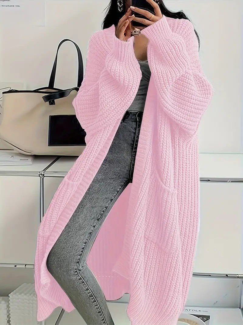 Premium Women's Long Knitted Cardigan for Autumn & Winter