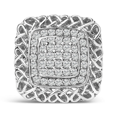 Bague de cocktail en argent sterling 1,0 Cttw avec diamant en nœud celtique