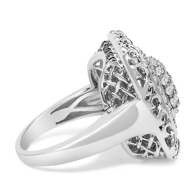 Bague de cocktail en argent sterling 1,0 Cttw avec diamant en nœud celtique