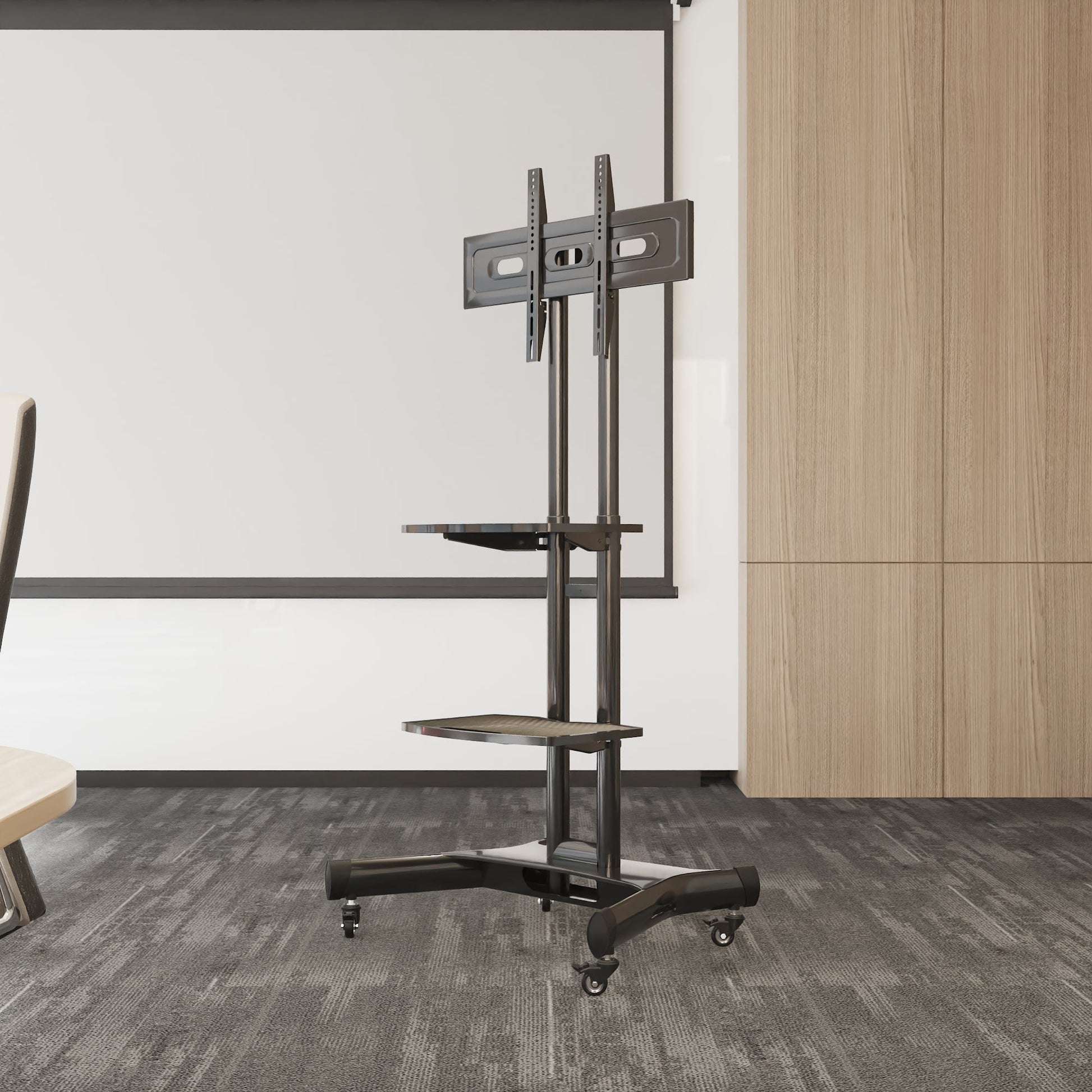 FANCO Universal Rotating TV Stand, suitable for 32-80 inch TVs, adjustable tilt height, maximum VESA 600x400mm (black) - Korvel