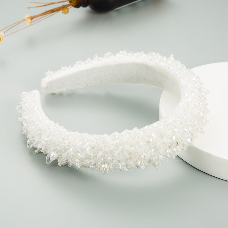 Ins New Baroque Hand-Sewn Stellalou Headband Full Of Crystal Headband - Korvel