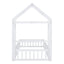 Wooden Twin Size Children's Bed with Detachable Headboard and Integrated Clothes Drying Rack, White - Korvel