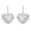 Sterling Silver Heart Diamond Accent Puff Earrings