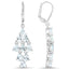 3.96 Carat Genuine Aquamarine Sterling Silver Earrings