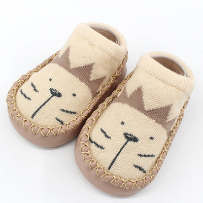Spring And Autumn New Baby Shoes And Socks Soft Bottom Cartoon Children's Floor Toddler Socks Non-Slip Leather Bottom Cotton Socks Baby Socks - Korvel