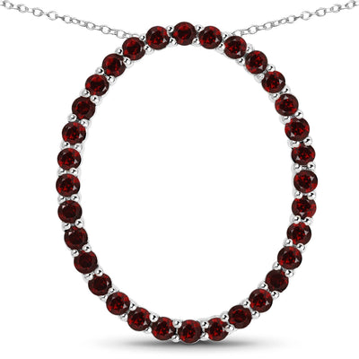 Pendentif en argent sterling .925 avec grenat véritable de 3,52 carats