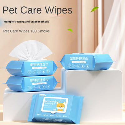 Pet Care Wet Wipes 100 Sheets Dog No-Rinse Cleaning Tissues Cat Eye Care Tear Stain Removal Wipes Wholesale - Korvel