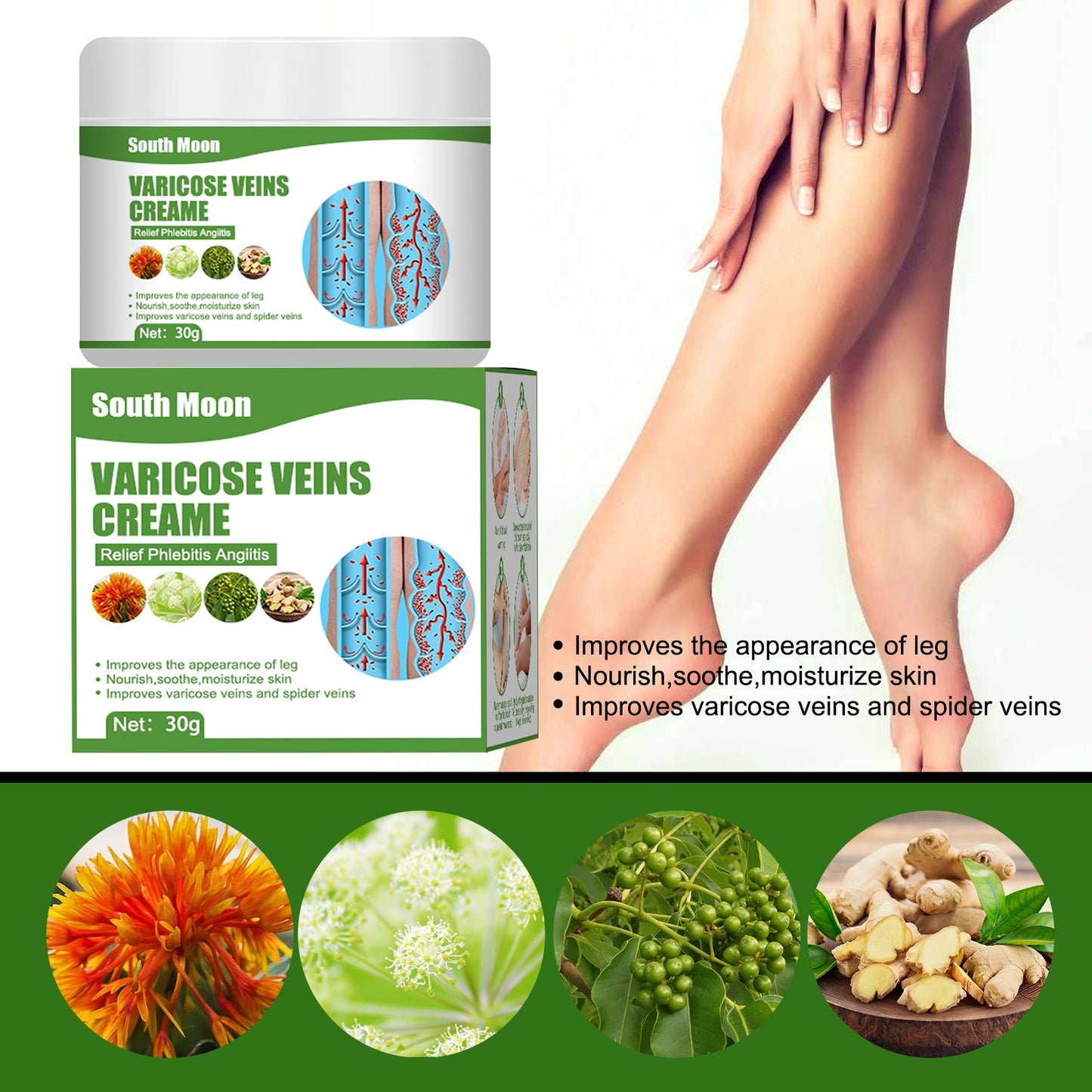 Leg Care Cream Soothing Leg Discomfort Gentle Pamper Moisturizing Massage Leg Care Cream - Korvel