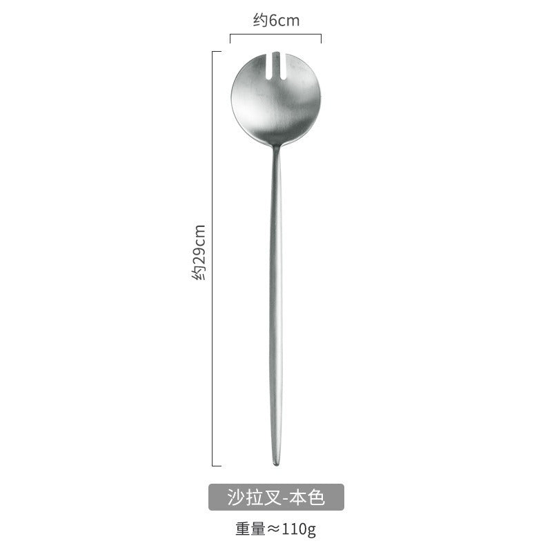 Premium 304 Stainless Steel Salad Spoon & Fork Set