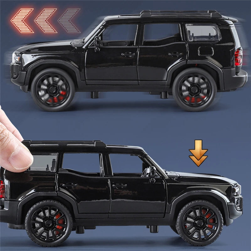 Modèle de SUV Prado en alliage 1:32 avec fonctionnalités sonores et lumineuses