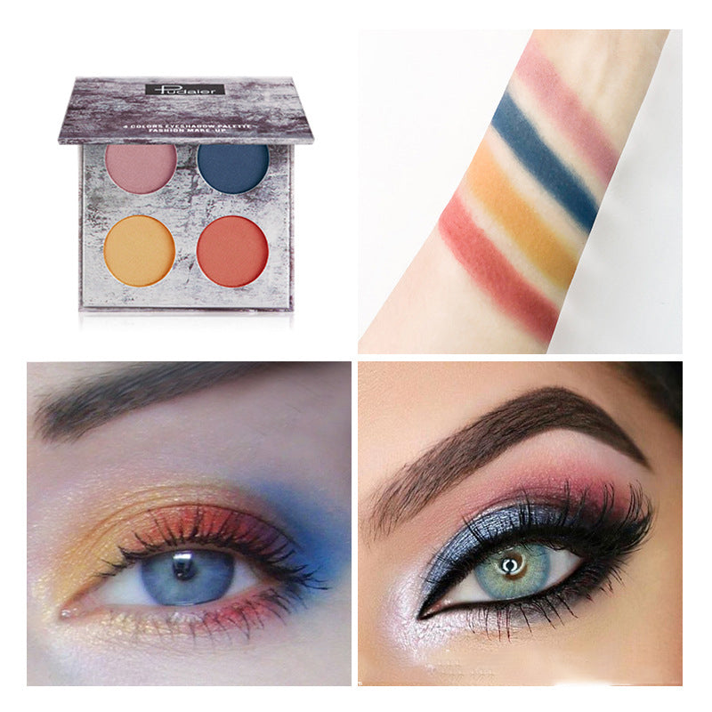 Pudaier Ink Landscape Four-color Eyeshadow Palette Matte Pearlescent Waterproof and Sweatproof Eyeshadow Makeup - Korvel