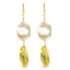 14K Yellow Gold Citrine and Baroque Pearl Drop Earrings