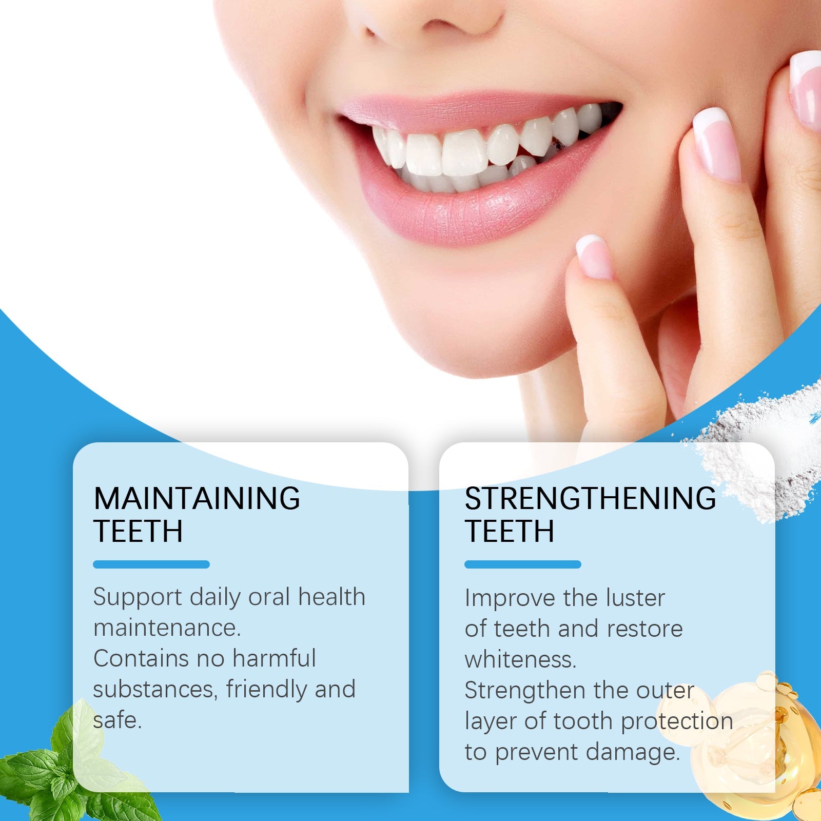 Teeth Beauty Powder, Mouth Cleaning Care Teeth Cleaning Smile Odor Care Powder - Korvel