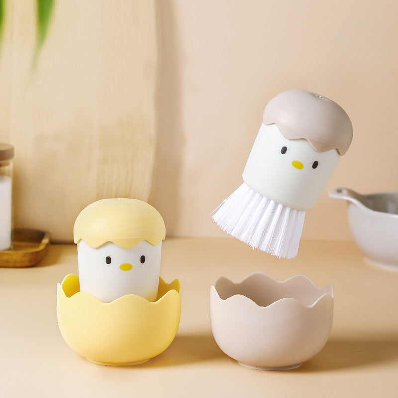 Brosse à Pot Détachable en Cartoon Poulet avec Poignée