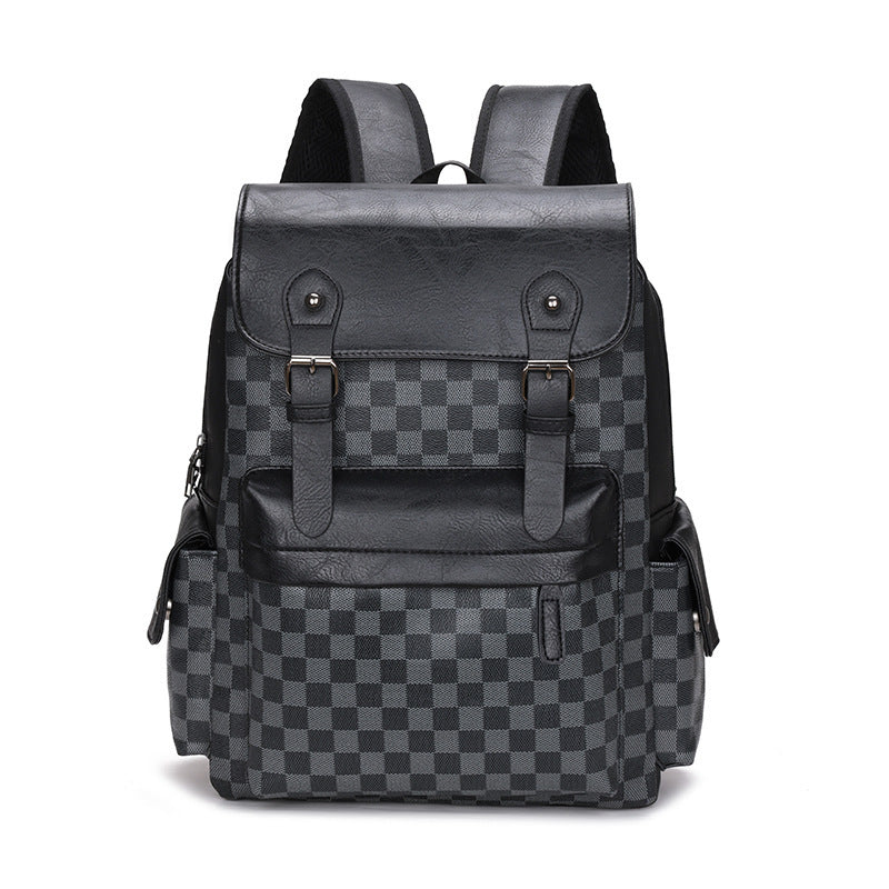 Large Capacity Plaid Laptop Backpack for Travel