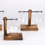 Transparent Bulb Vase with Wood Stand. For hydroponics. Great for coffee shops & room decor. - Korvel