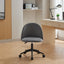 Velvet fabric office chair, mid back adjustable rotating computer chair, black legs, cushioned office chair with wheels - Korvel