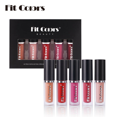 Fit Colors 5 Color Matte Non-Stick Cup Lip Gloss Set