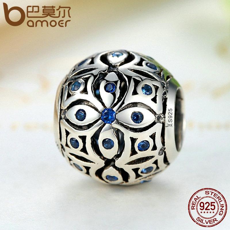 Charm de Plata Esterlina 925 BAMOER con Cristales Azules