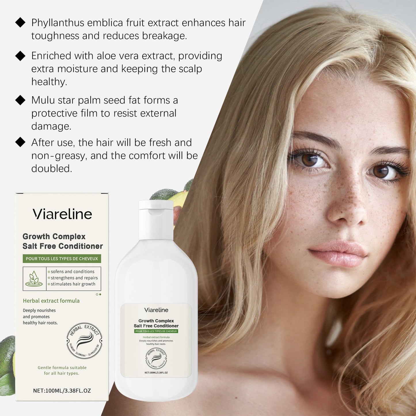 Herbal Nourishing Conditioner Prevents Dry And Frizzy Hair And Brightening Repair Smoothing Conditioner - Korvel