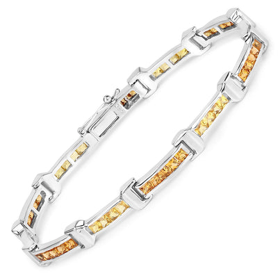 Pulsera de Zafiros Múltiples Genuinos de 6.48 Quilates en Plata de Ley .925