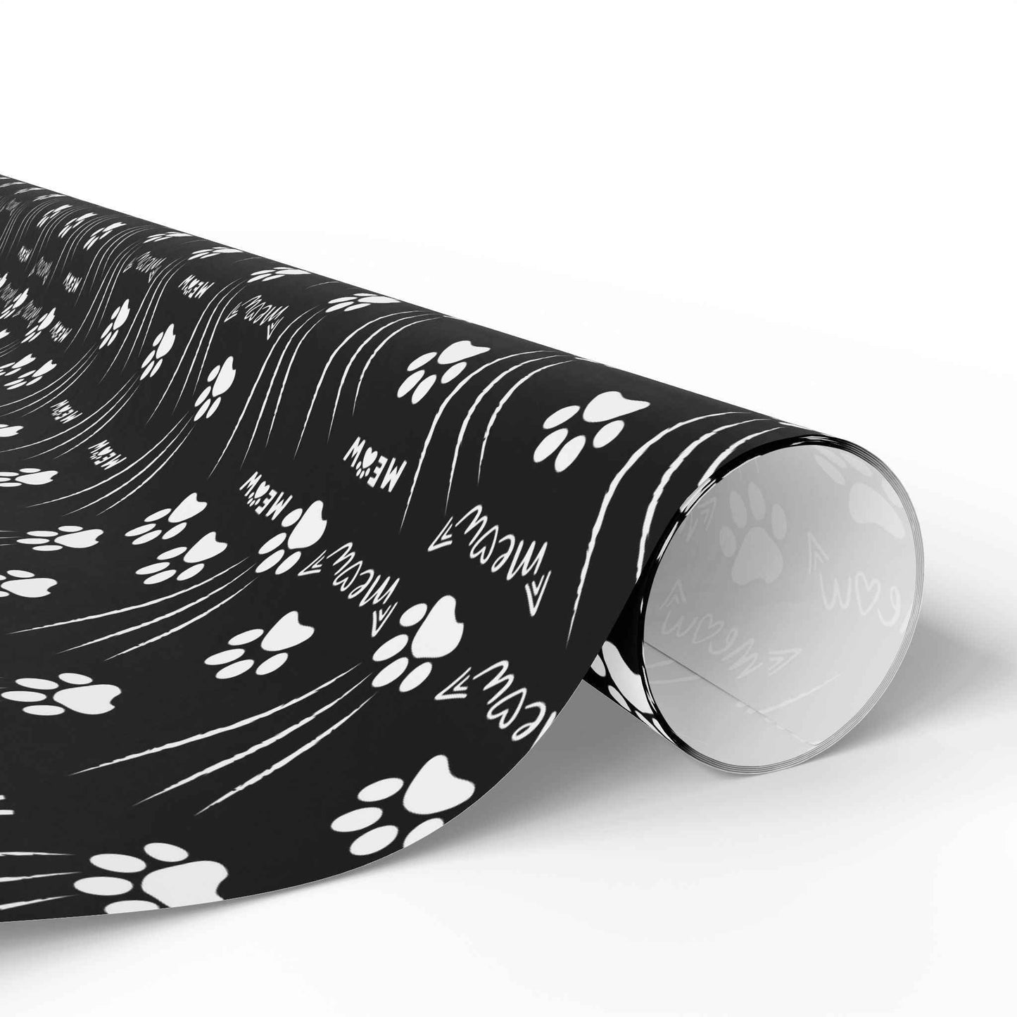 Papier Cadeau Pattes de Chat – Noir & Blanc