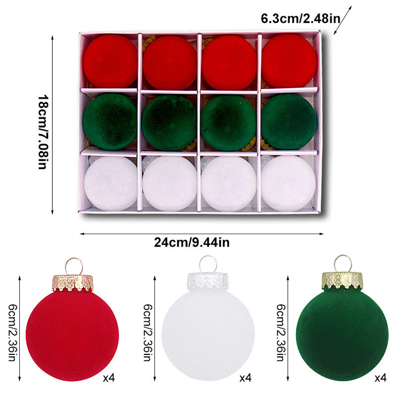 Elegant 6cm Christmas Ball Ornaments - Set of 12