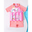 Girls' Cartoon One-Piece Swimsuit - Short Sleeves