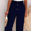 Full Size Decorative Button High Waist Pants - Korvel
