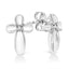 Boucles d'oreilles en croix florale en argent sterling .925 avec accent en diamant