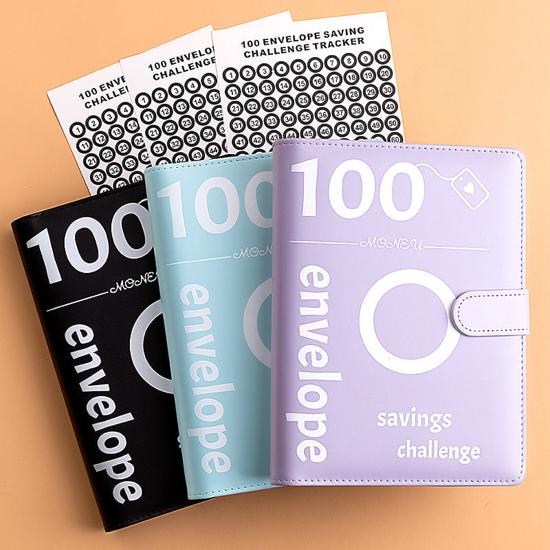 100 Envelope Challenge Binder Couple Save Money Challenge Envelope Sheet Pocket Book - Korvel