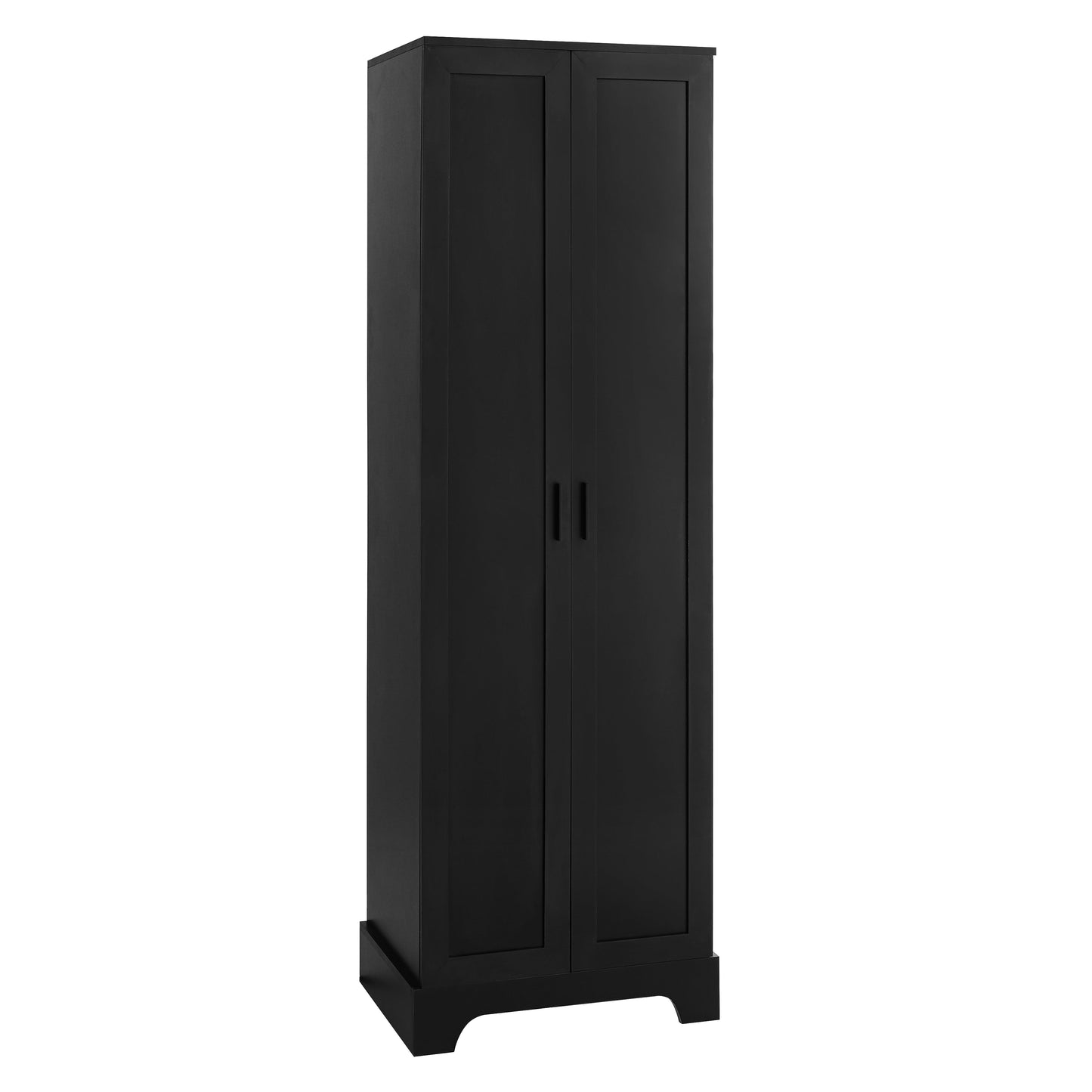 Storage Cabinet with Two Doors for Bathroom, Office, Adjustable Shelf, MDF Board, Black - Korvel
