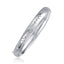 Classic Floral Carved Bangle in 14k White Gold