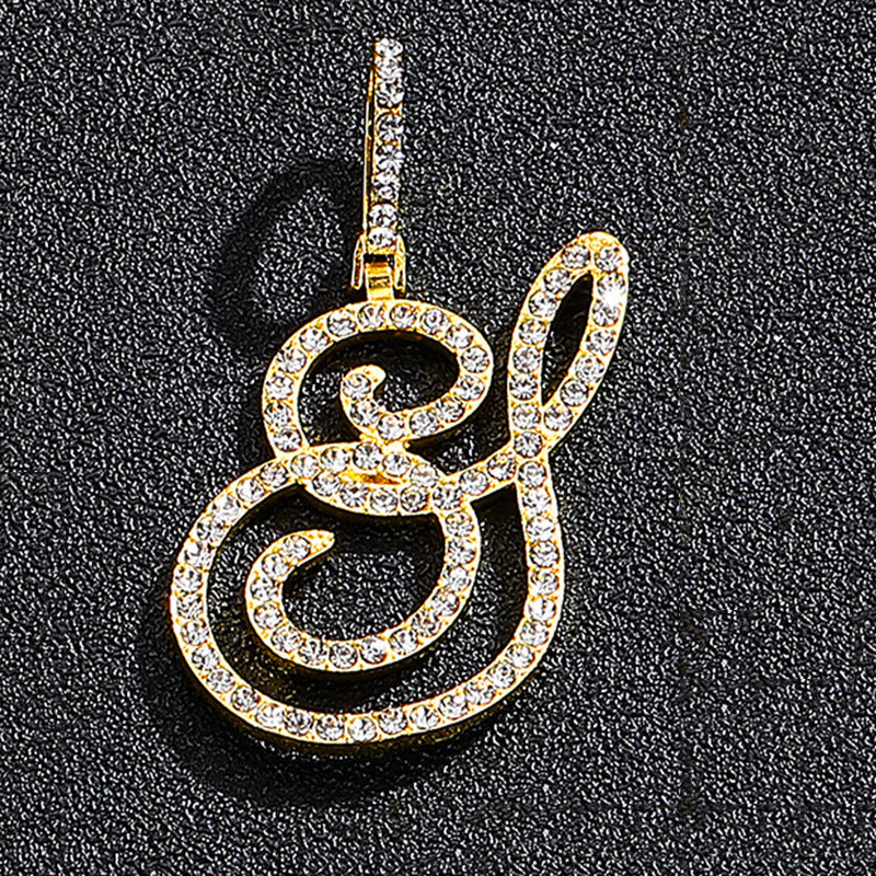 Hip Hop Grass Letter Pendant with Cuban Chain