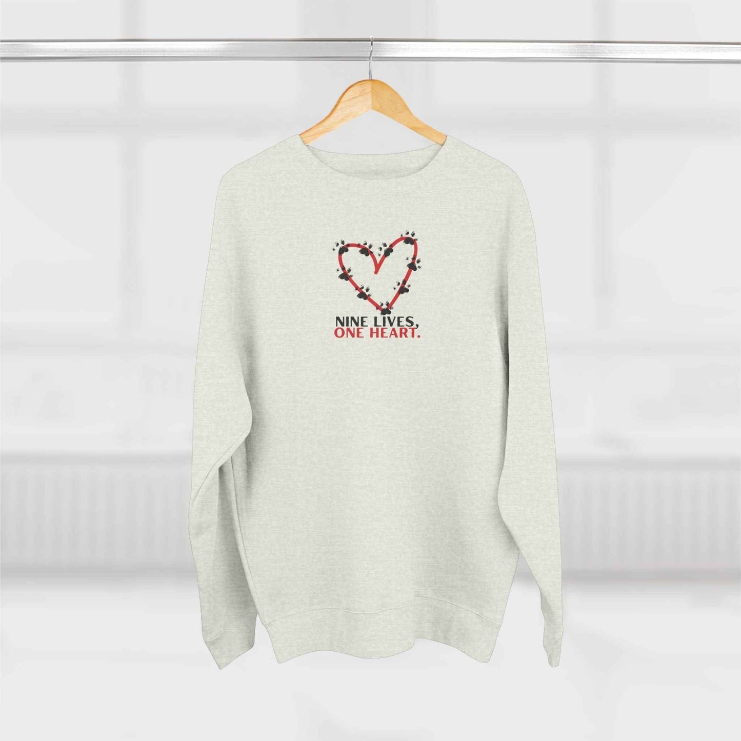 Nine Lives, One Heart Cat Lover Sweatshirt