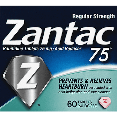Zantac Acid Reducer, Regular Strength Tablets - 75 mg