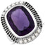 Bague en argent sterling avec améthyste de 9,59 carats, perles et spinelles noires