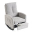 Accent Rocking Chair with Footrest High Back Rubber Wood Rocking Legs Bedroom Living Space - Korvel