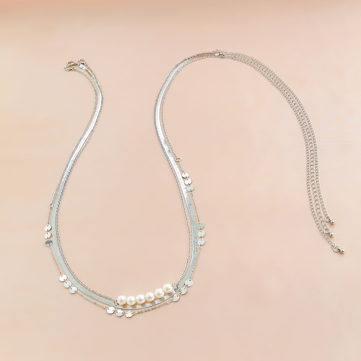Three-Layer Versatile Waist Chain with Imitation Pearls