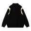 Color Block Zipper Cardigan Sweater Men's Autumn Street Style Stand Collar Long Sleeve Loose Knitwear - Korvel