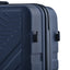 3 Piece Luggage Sets ABS Lightweight Suitcase with Two Hooks, Spinner Wheels, TSA Lock, (20/24/28) Navy - Korvel