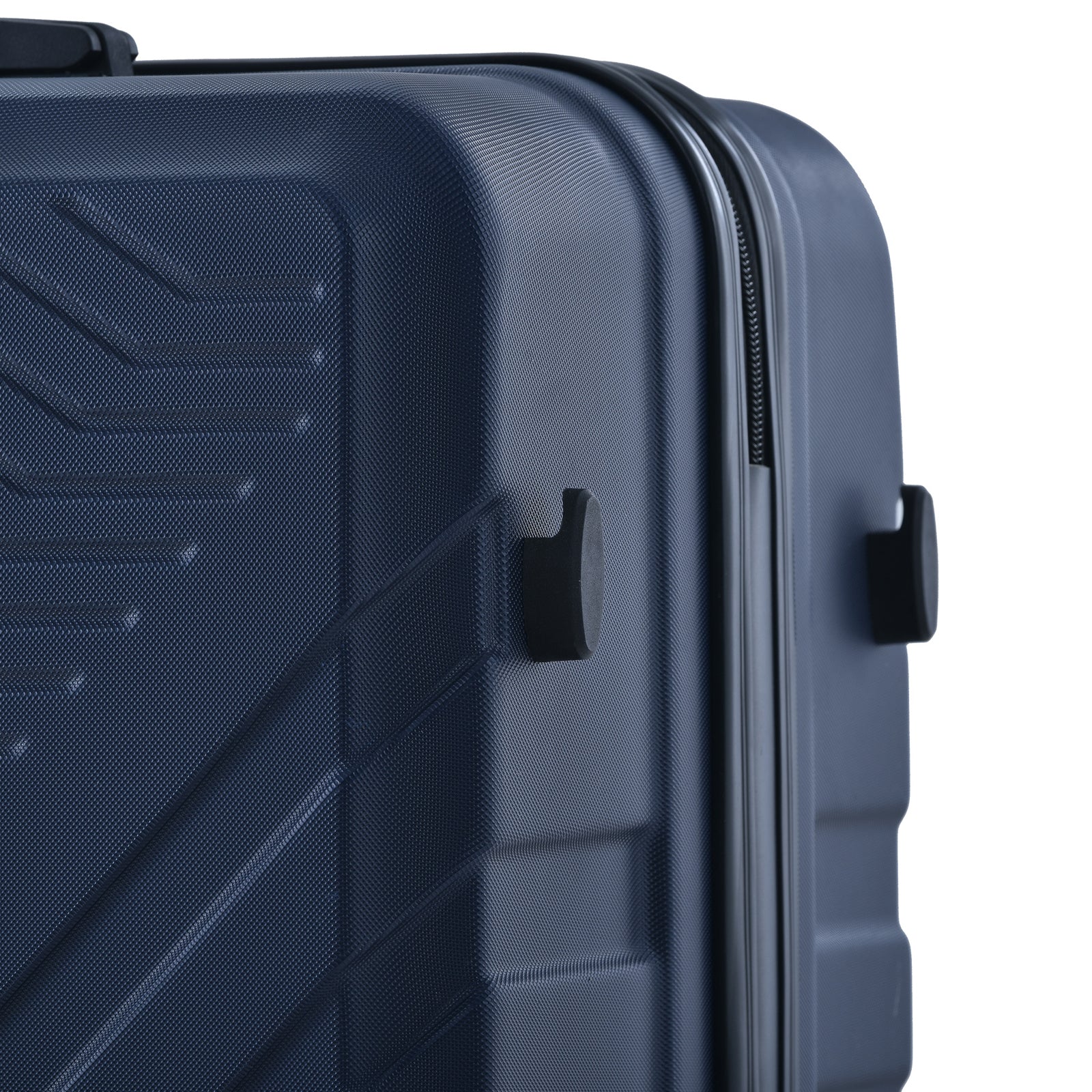 3 Piece Luggage Sets ABS Lightweight Suitcase with Two Hooks, Spinner Wheels, TSA Lock, (20/24/28) Navy - Korvel