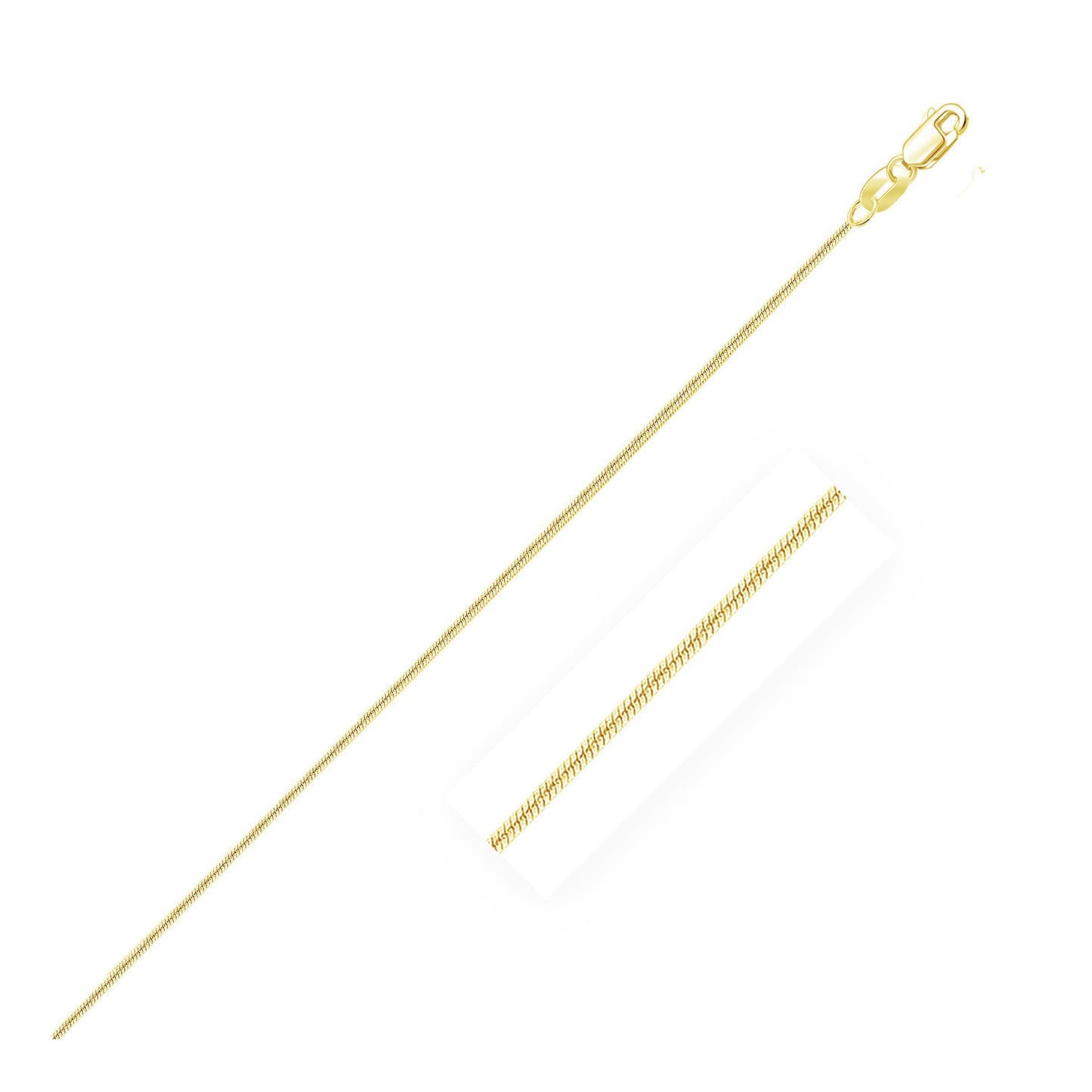 14k Yellow Gold Round Snake Chain - 0.7mm