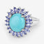 Bague de fiançailles en argent sterling Larimar et Tanzanite de 6,10 carats