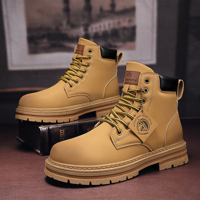Botas de Trabajo de Cuero Vintage para Hombre en Tallas Grandes
