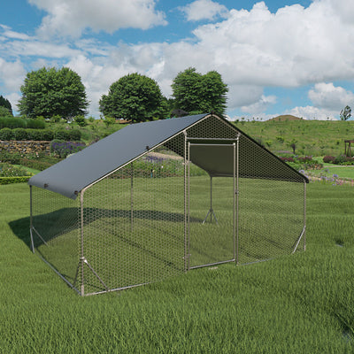 Metal chicken cage, three support steel wire impregnated mesh cage, Oxford cloth silver plated waterproof and UV resistant - Korvel