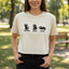 T-shirt Boxy Cropped Chat Observateur Juge Reposant